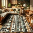 thumbnail image 2 of Ambesonne Southwestern Decorative Rug Carpet, Squares Boho Ethnic, 5' 1" X 7' 5", Redwood Dark Taupe, 2 of 5