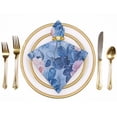 thumbnail image 2 of Shangniulu Table Cloth Napkins Floral Rose Blue, Washable Reusable Dinner Napkin, Table Decor for Kitchen, Cocktail Party,Wedding, Banquet, Holiday  6 PCS, 2 of 7