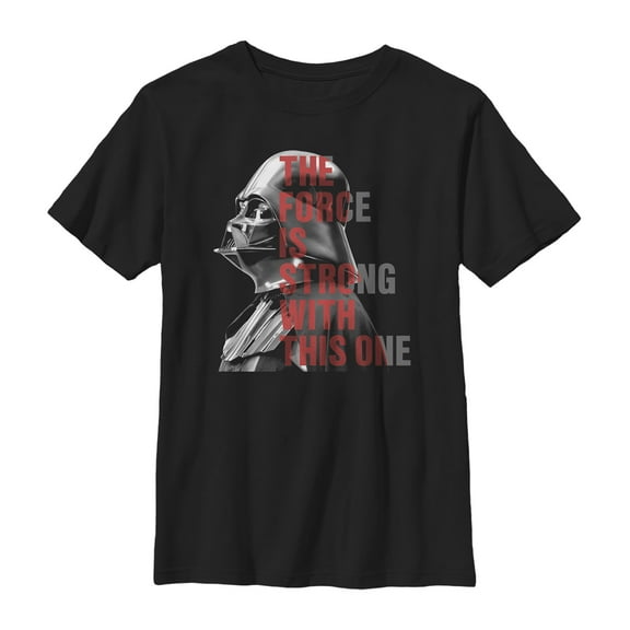 Boy's Star Wars Force is Strong Darth Vader Graphic Tee Black Large