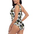 thumbnail image 5 of Yiaed Sea ​​Urchin Print Women One Piece Swimsuits Tummy Control One Shoulder Bathing Suits Pattern Ruffle Swimwear-Large, 5 of 8