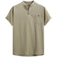 thumbnail image 1 of SOMOWI Men T Shirts Multipack Comfort Fit Crew Neck Soft Blend Basic Everyday Wear Khaki Fall Tops Trendy M, 1 of 3
