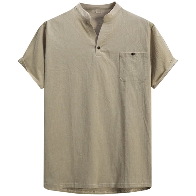 SOMOWI Men T Shirts Multipack Comfort Fit Crew Neck Soft Blend Basic Everyday Wear Khaki Fall Tops Trendy M
