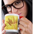 thumbnail image 2 of 3drose, Yellow Tulip Sketch- Flowers- Inspirational Words- Live, Laugh, Love, 11oz Two-tone Red Mug, 2 of 6