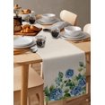 thumbnail image 2 of Table Runner Blue Hydrangea Table Decoration for Kitchen Dinning Retro Linen Background Table Decoration for Indoor Outdoor Party Wedding Decor 13x90 Inch, 2 of 7