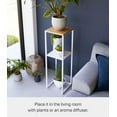 thumbnail image 4 of Yamazaki Home Two-Tier Display and Storage Shelf, White, Steel + Wood, 4 of 7