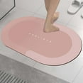 thumbnail image 4 of AuroraX Non-Slip Backing Bathroom Rug Mat Pink Quick Dry Absorbent Bath Rug 15x23 Inch Plush Modern Flock Round, 4 of 5