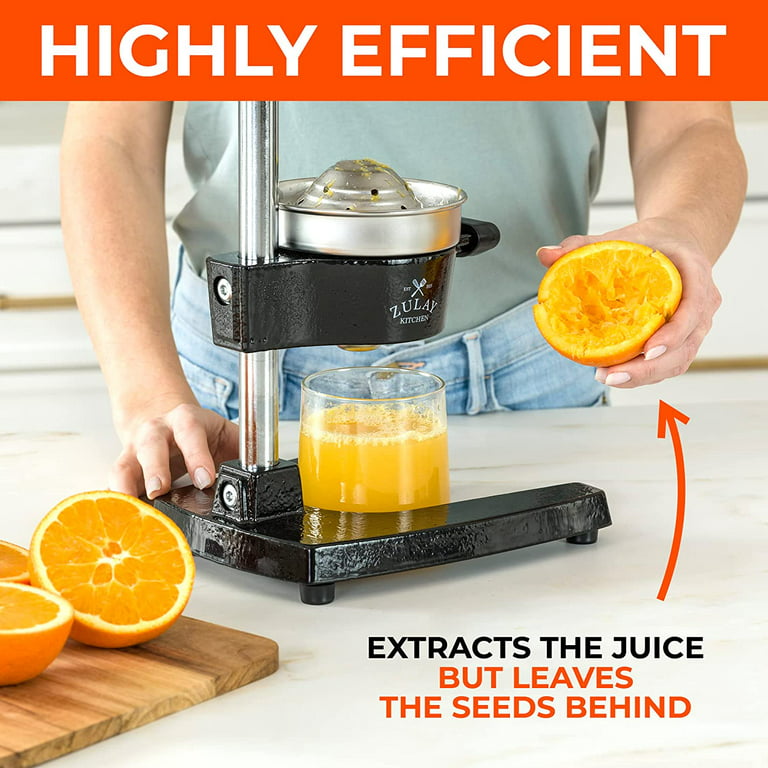 Zulay Kitchen Cast-Iron Orange Juice Squeezer - Heavy-Duty, Easy-to-Clean,  Professional Citrus Juicer - Durable Stainless Steel Lemon Squeezer 