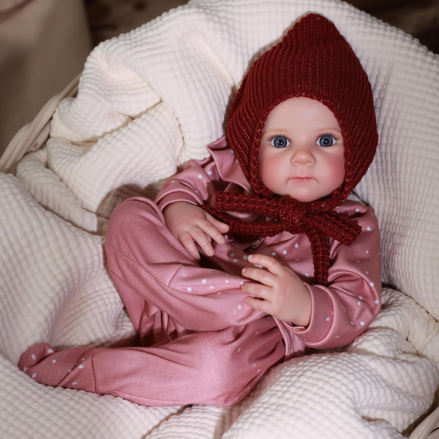 RSG Reborn Dolls 17 Inch Open Eye Soft Cloth Body Real Life Babies Cute Lifelike Handmade Poseable Kids Birthday Gift