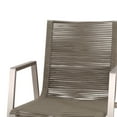thumbnail image 4 of Croix Outdoor Modern Aluminum Dining Chair with Rope Seat, Set of 2, Silver and Taupe, 4 of 9