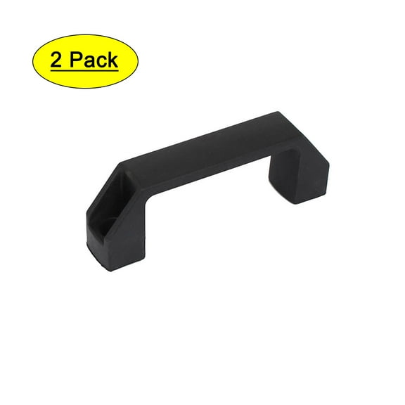 Unique Bargains 2Pcs 4.2" Long Rectangle Plastic Pull Handle Knob Black for Furniture Closet