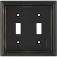 thumbnail image 2 of Sleeklighting 2 Pack Beveled Oil Rubbed Bronze Outlet Covers | 2 Gang Toggle, 2 of 5