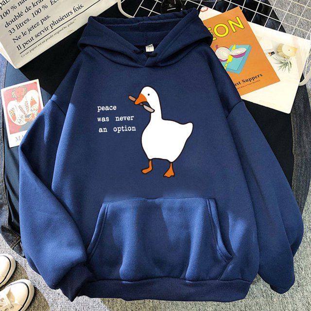 Peace Was Never An Option Goose Printing Mens Hoodies Cute C