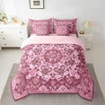 thumbnail image 2 of Manfei Bohemian Mandala Twin Bedding Sets 7pcs for Girls Women, Hippie Floral Flower Bedding Comforter Set, Pink Sheet Sets, Breathable Home Decor, 2 of 8
