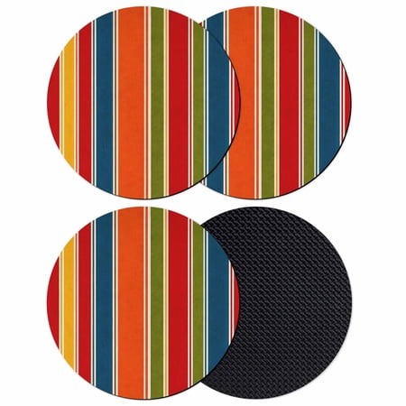 Vertical Striped Coasters Set of 4 Absorbent Coasters for Drinks Retro Minimalist Lines Rustic Boho Coaster for Desk Coffee Table Protection Home Decor House Warming Gifts 4