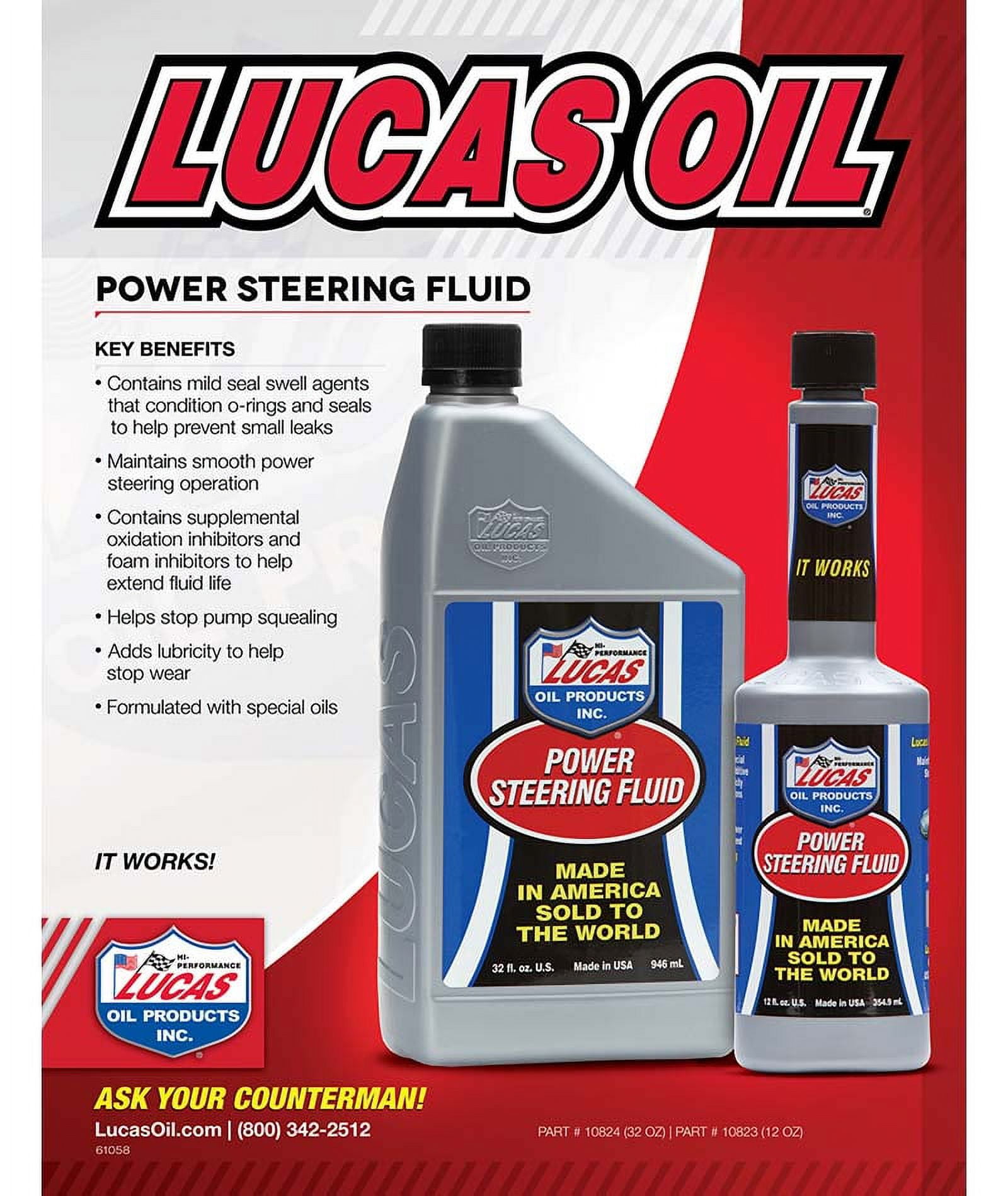 (2 pack) Lucas Oil 10442 Power Steering Fluid with Conditioners 16 Ounce Bottle