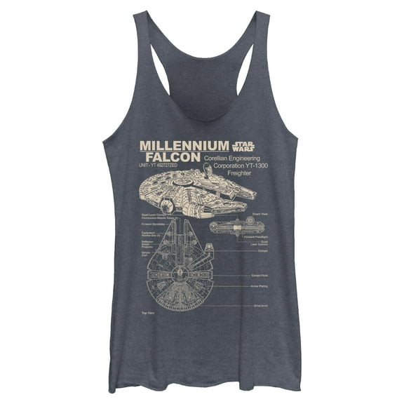 Womens Star Wars Corellian Freighter Racerback Tank