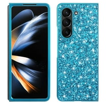 Cute Case for Galaxy Z Fold 6, Slim Glitter Bling Sparkly Shiny Slim Women Girls Hybrid Soft Smooth Shockproof Plating Bumper Protective Women Girls Shiny Case For Samsung Galaxy Z Fold 6, Blue