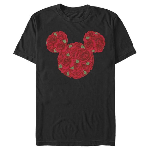 Men's Mickey & Friends Rose Silhouette Graphic Tee Black Medium