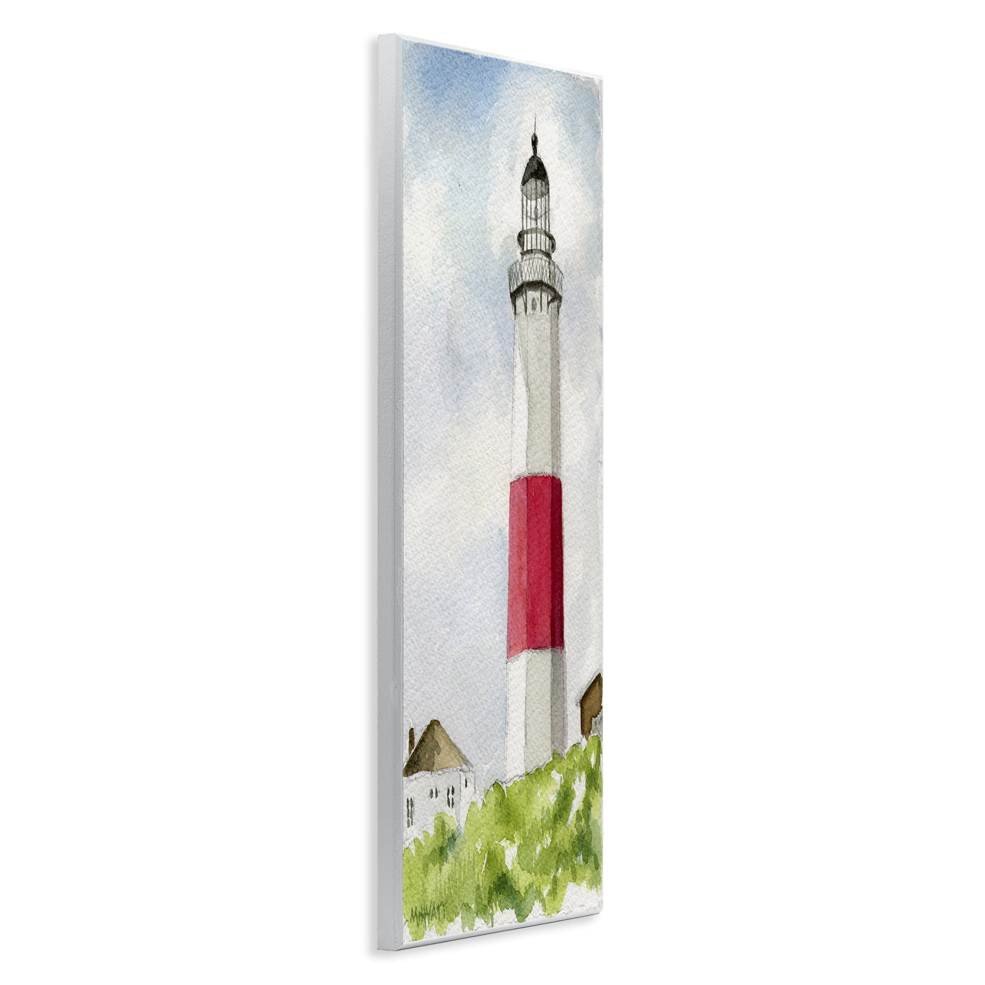 Stupell Industries Montauk Lighthouse View Nautical & Beach Painting Unframed Art Print Wall Art, 7 x 17