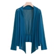 thumbnail image 2 of Mdesiwst Women Coat Solid Color Cardigan Blouse Casual Loose Quick Dry Long Sleeve Quick Dry Thin See-through Open Stitch Sunscreen AC Warm Jacket, 2 of 7