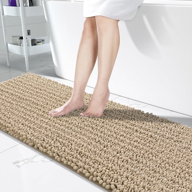 Alfombra para baño Yimobra, extra larga, de chenilla, 180 x 60 cm