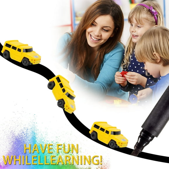 Pisexur Baby Toys Line Induction Car And Pen Toy Car, Automatic Induction Road Marking Train, Children's Toy 5ml Baby Dolls,Car Toys for 3-5 Years Boys Girls