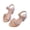 Pink, variant on Young Girls Flower Bow High Heel Sandals Pointed Glitter Sequins Dance Stage Performance Shoes Soft Cushioned Insole Comfort