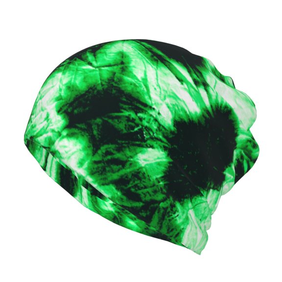 Rateoe Green Tie Dye Cotton Slouchy Beanie Hat for Men/Women,Lightweight Oversize Large Thin Skull Cap Night Sleeping Cap