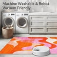 thumbnail image 5 of ODIKA 5'x7' Machine Washable Non-Slip Area Rug, Colorful Abstract with Swirls High Traffic Rug, Orange, 145356, 5 of 7