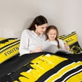 thumbnail image 5 of Homewish Sport Football 3 Pieces Queen Comforter Set for Teens Boys Girls,Ball Gamer Ultra Soft Bedding Sets,Black Yellow Bedding Comforter Set Breathable,Microfiber Bedroom Decor,Reversible, 5 of 8