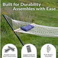 thumbnail image 3 of Sunnydaze 2-Person Polyester Rope Hammock with Stand, 275 lb Capacity - Lakeview, 3 of 15