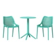 thumbnail image 2 of WestinTrends Playa 3-Piece Outdoor Resin Patio Bistro Set with Stackable Patio Dining Side Chairs, Turquoise, 2 of 13