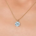 thumbnail image 3 of Gem Stone King 14K Yellow Gold Sky Blue Topaz Pendant Necklace for Women | 4.77 Cttw | Gemstone November Birthstone | Round 10MM | With 18 inch Chain, 3 of 6