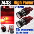 thumbnail image 2 of 7443 Red High Power 2835 Chip 21-LED Turn Signal/Brake/Tail Light Bulbs (7443, Red), 2 of 8