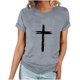 thumbnail image 1 of Camiseta Casual de Manga Corta de Cuello Redondo Impresa para las Mujeres, 95% Poliéster 5% Spandex Vintage Top Ligero para Diario, Fiesta Y Primavera Verano, 1 of 4