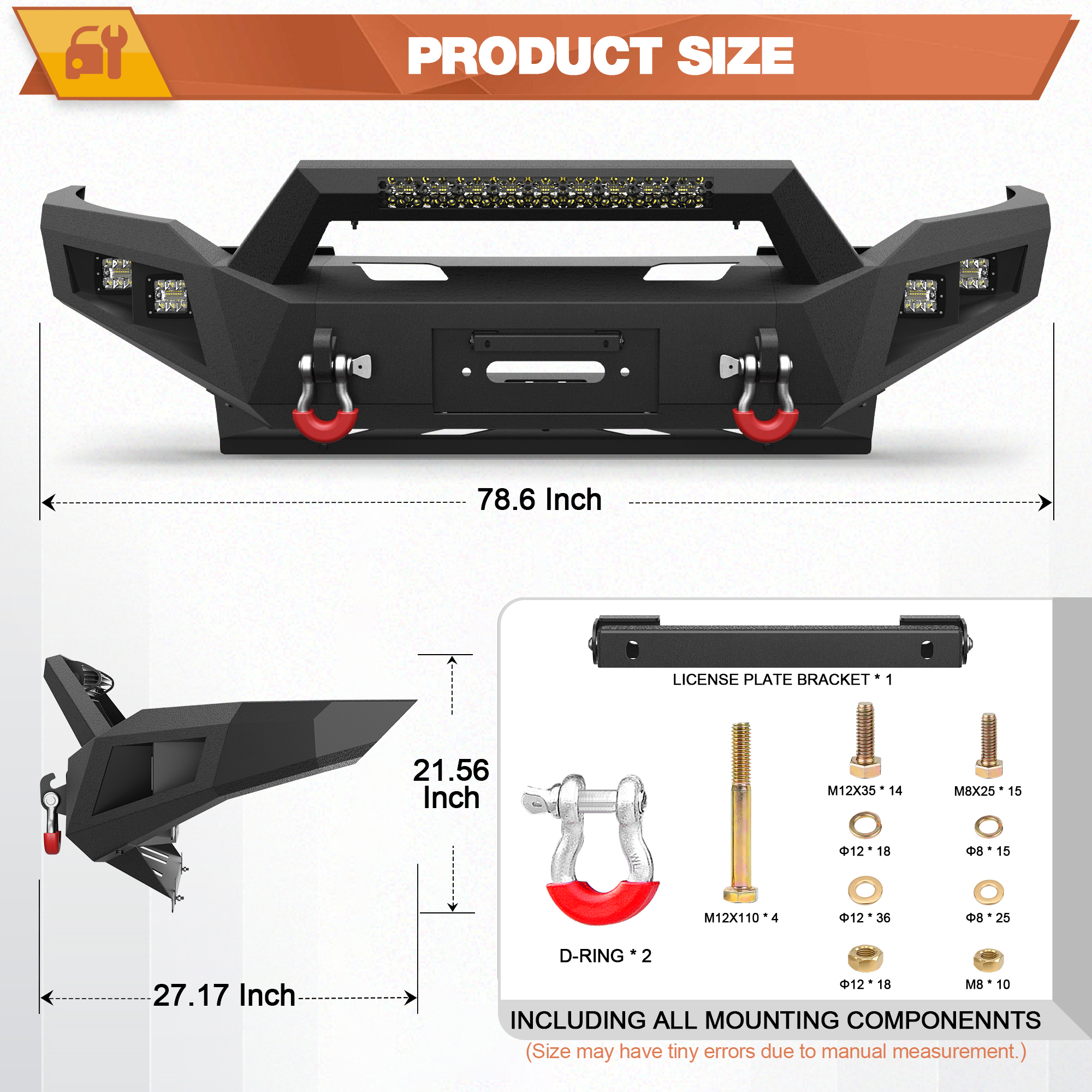 POFENZE Front Bumper for 2019 2020 2021 2022 2023 2024 Dodge Ram 2500/3500 Pickup Truck Bumper for Ram