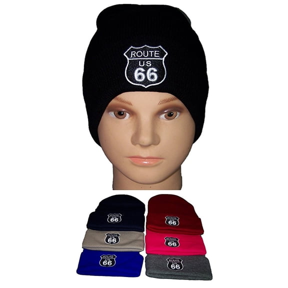 Route 66 The Mother Road Beanies Winter Caps Embroidered Many Colors