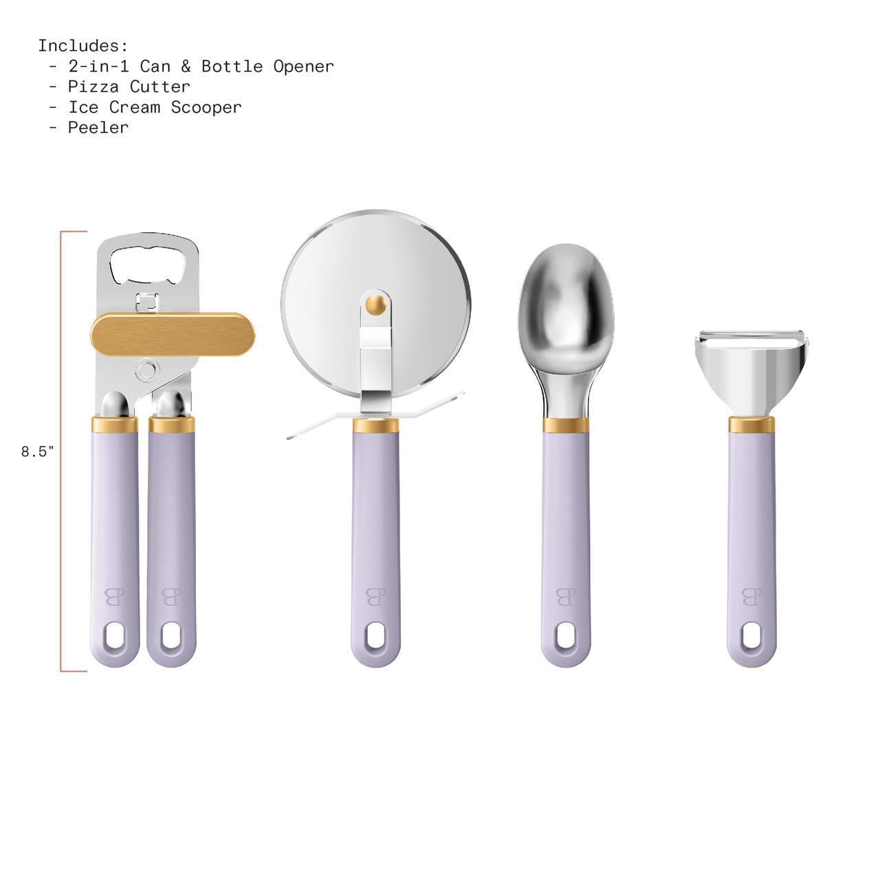 Beautiful 4-Piece Essentials Gadget Set, Lavender by Drew Barrymore