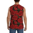 thumbnail image 4 of Goofa Rose Flowers Printed Men's Sleeveless T-Shirt - Athletic Gym Workout Tank Top for Men - Moisture-Wicking, UPF 30+ Quick-Dry Muscle Tee-XX-Large, 4 of 8