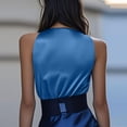 thumbnail image 2 of Ahabrexf Satin Camisole Tops for Women Deep V Neck Spaghetti Straps Summer Casual Top 1 Pc, 2 of 6
