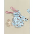 thumbnail image 4 of Baby Romper, Long Sleeve Hooded Bunny Print Fall Bodysuit Easter Clothes for Girls Boys, 4 of 10