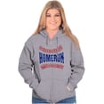 thumbnail image 3 of Sports Fan Baseball Stitches Homerun Unisex Fleece Graphic Zip Up Hoodie Brisco Brands 2X, 3 of 5