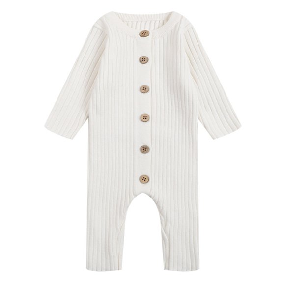 Kogui Rompers for Girls Baby Girl Romper Fall Winter Long Sleeve Bodysuit with Headband Jumpsuit Clothes 0 3 6 9 12 18 24 Months (White,6-12 Months)