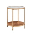 thumbnail image 6 of Gexpusm 20-inch Double-layer Round Side Table Glass Desktop Modern Simple Retro Living Room-gold, 6 of 8