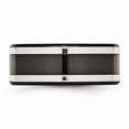 thumbnail image 3 of Designer Titanium/Silver Two-Tone Titanium Black Ti With Sterling Silver Inlay 9Mm Polished Flat Band (Width=9.00) Made In United States, 3 of 4