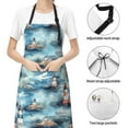 thumbnail image 6 of Pofeuu Sea Marine And Lighthouse Print Waterproof Apron with Pockets Adjustable Cooking Aprons Kitchen Bib for Baking Household Cleaning, 6 of 8