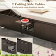 thumbnail image 3 of Aimee Lii Patio Double Chaise Lounge with Cushions and Folding Side Trays, Modern Patio Furniture for Outdoor Backyard Pool Deck-Beige, 3 of 10