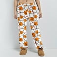 thumbnail image 2 of MLQIDK Womens Plus Size Fall Pajamas Halloween Loose fit Pumpkin Bat Ghost Print Pajama Pants Elastic Waist Drawstring Pumpkin Pajamas Funny Fall Pjs, 2 of 6