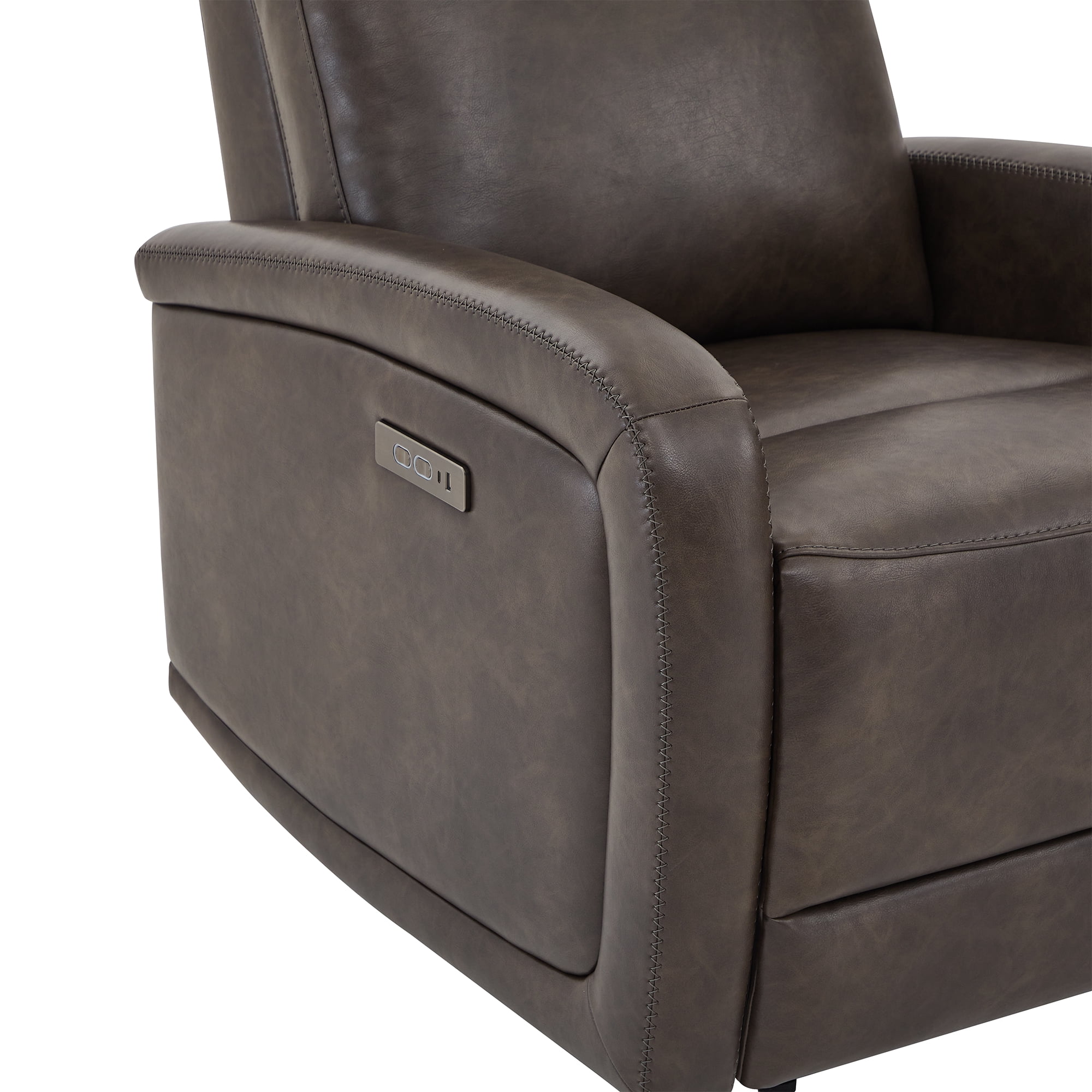 CHITA Electric Power Recliner, Zero Wall Hugger Recliners RV Recliners for Small Space Living Room, Faux Leather Single Sofa Chair with Adjustable Headrest USB&Type-C Charge, Chocolate Brown
