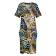 thumbnail image 3 of Vestido holgado con bolsillos para mujer Vestido de playa vestidos de fiesta las estaciones cambiantes de Klimt, 3 of 6